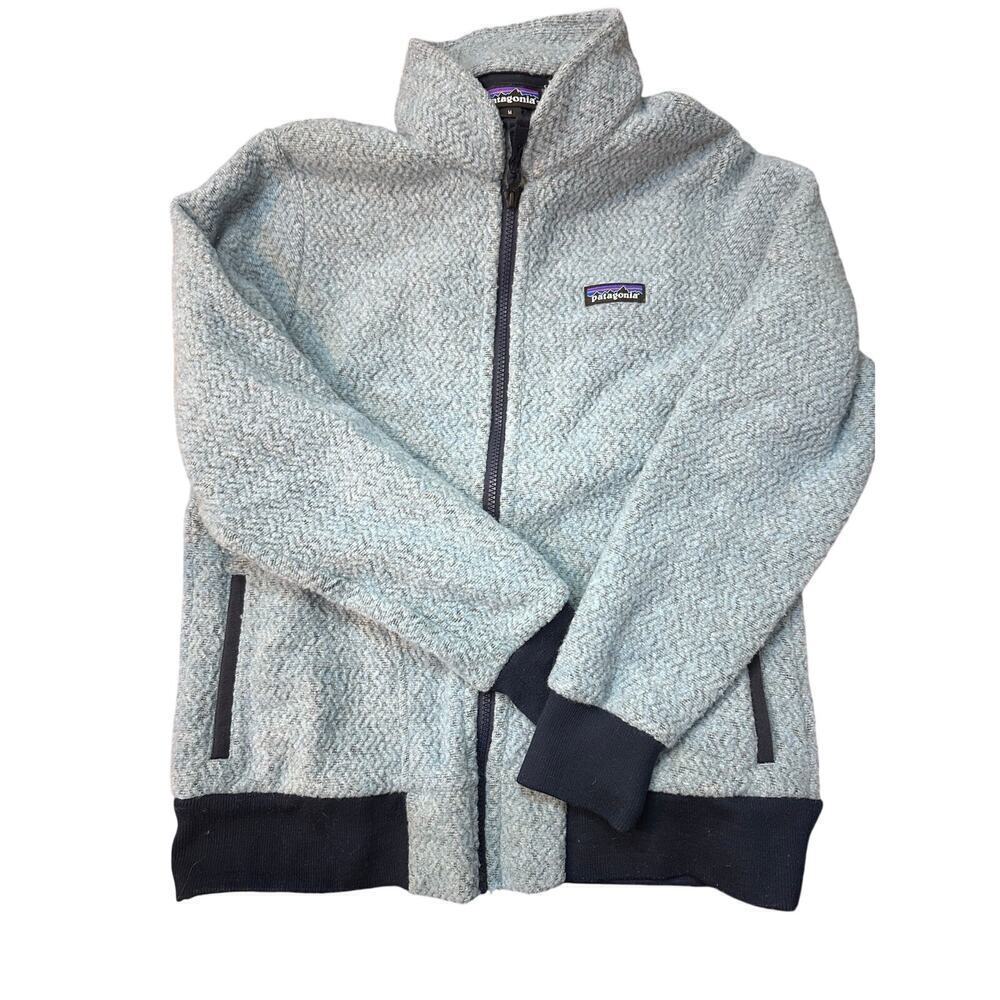 Patagonia Women's Blue Woolyester Full Zip Up Fleece Jacket Size Medium